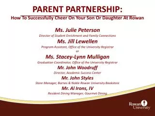 PARENT PARTNERSHIP: How To Successfully Cheer On Your Son Or Daughter At Rowan