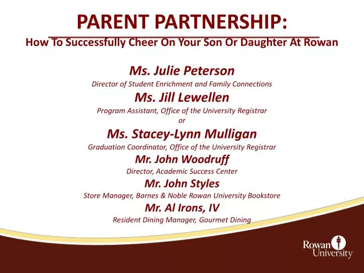 parent partnership how to successfully cheer on your son or daughter at rowan