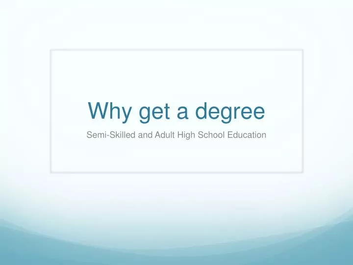 why get a degree
