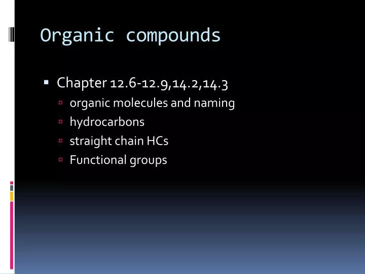 organic compounds