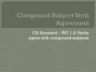 Compound Subject Verb Agreement