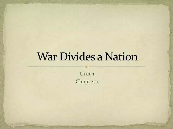 war divides a nation