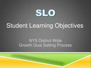 Student Learning Objectives