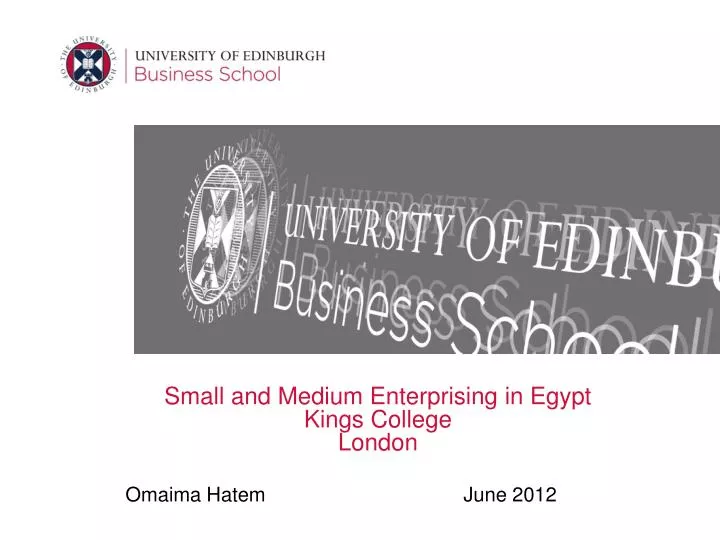 small and medium enterprising in egypt kings college london