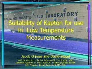 Suitability of Kapton for use in Low Temperature Measurements