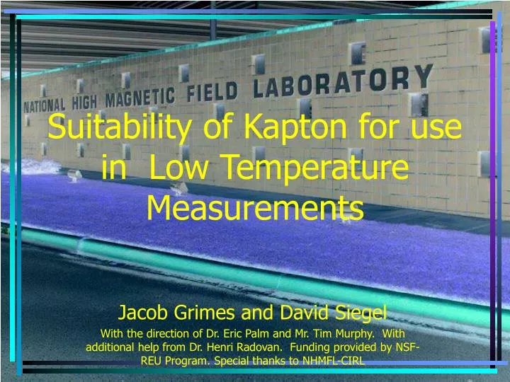 suitability of kapton for use in low temperature measurements