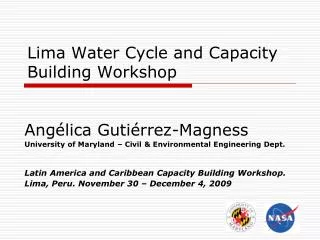 Lima Water Cycle and Capacity Building Workshop