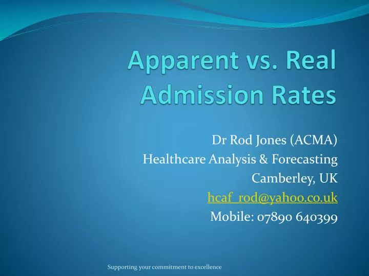 apparent vs real admission rates