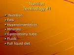 Nutrition Terminology #1