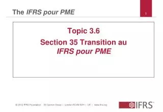 The IFRS pour PME