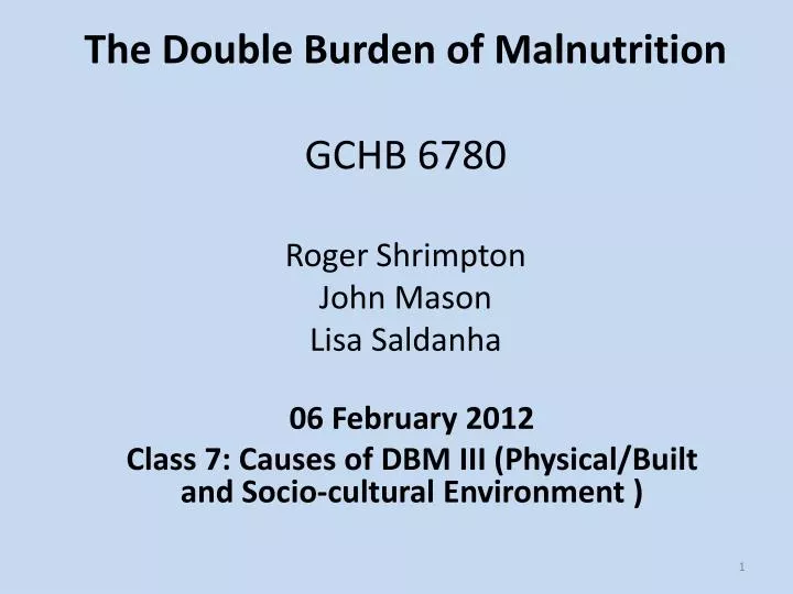 the double burden of malnutrition gchb 6780 roger shrimpton john mason lisa saldanha