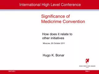 International High Level Conference