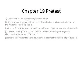 Chapter 19 Pretest