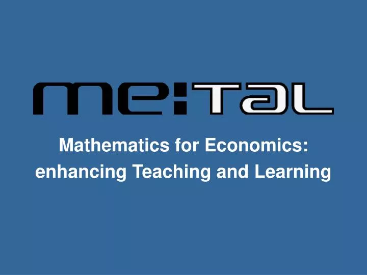 mathematics for economics enhancing teaching and learning