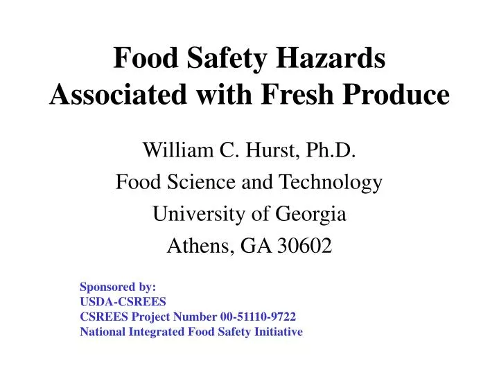 food safety hazards associated with fresh produce