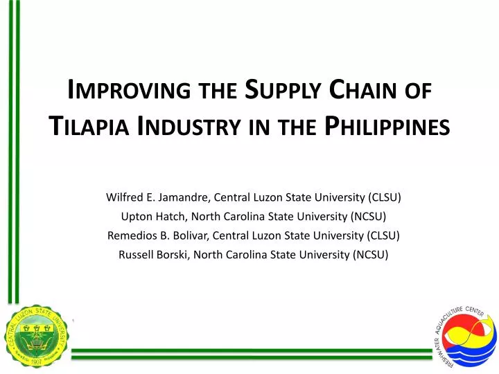 improving the supply chain of tilapia industry in the philippines