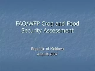 fao wfp crop and food security assessment