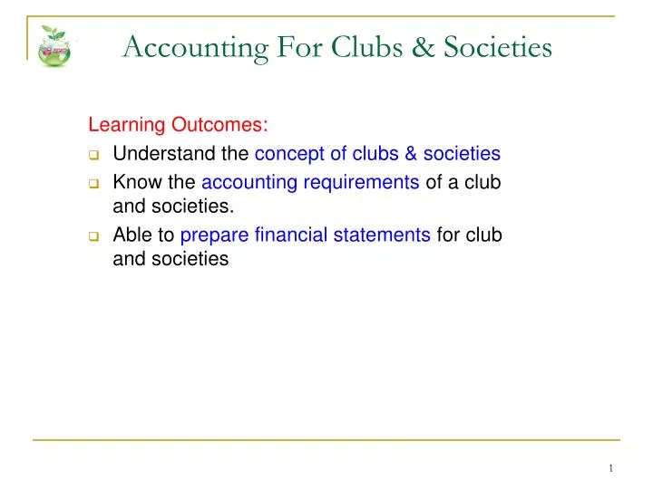 accounting for clubs societies