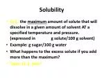Solubility - slide 1