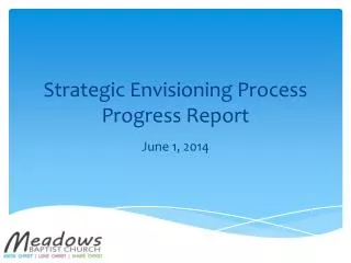 Strategic Envisioning Process Progress Report
