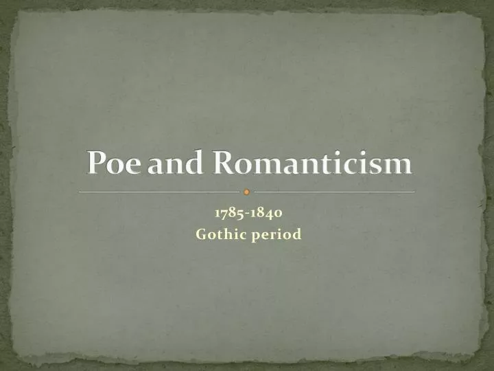 poe and romanticism