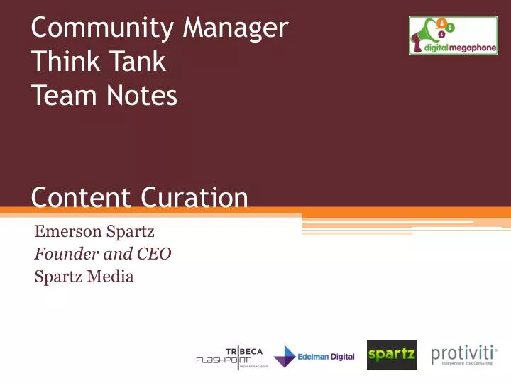 community manager think tank team notes content curation