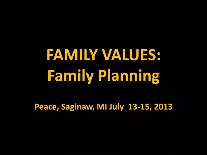 family values family planning