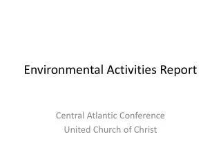 Environmental Activities Report