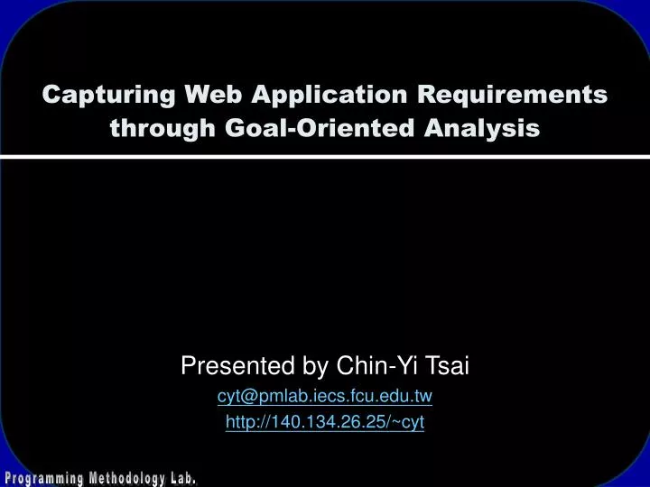 capturing web application requirements through goal oriented analysis