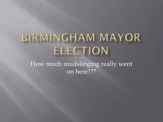 Birmingham Mayor Election