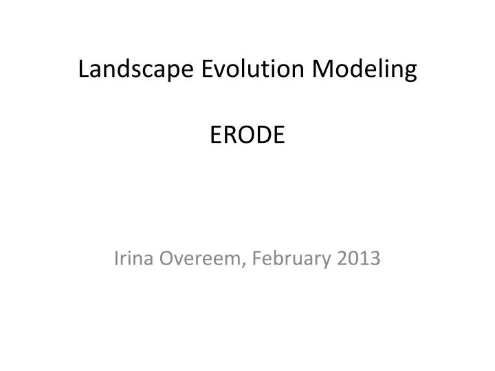 landscape evolution modeling erode