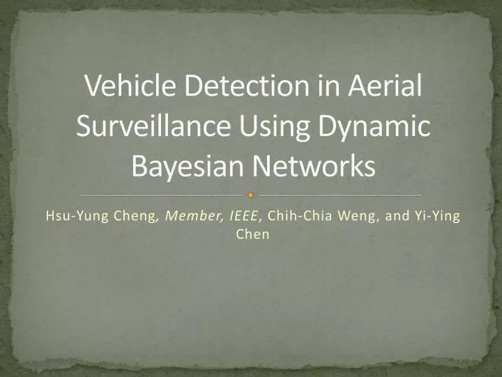 vehicle detection in aerial surveillance using dynamic bayesian networks