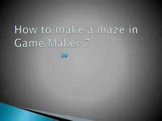 How to make a maze in Game Maker 7