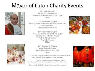 Ma yor of Luton Charity Events