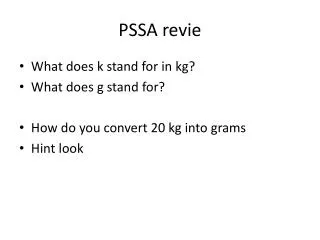 PSSA revie