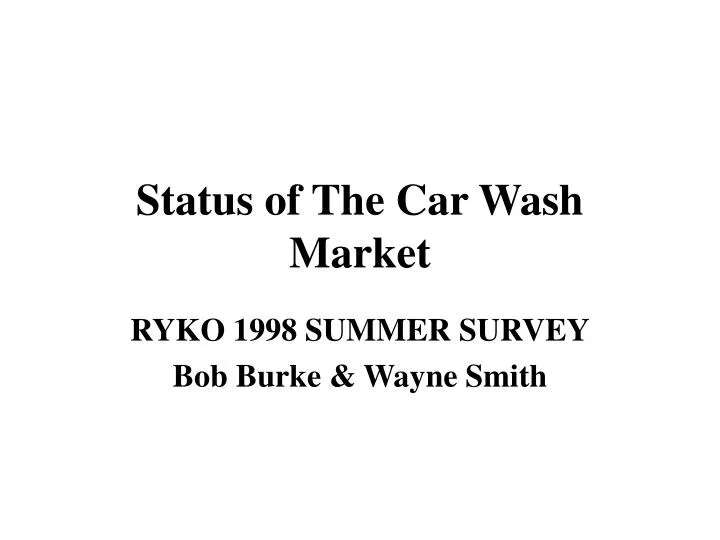 status of the car wash market