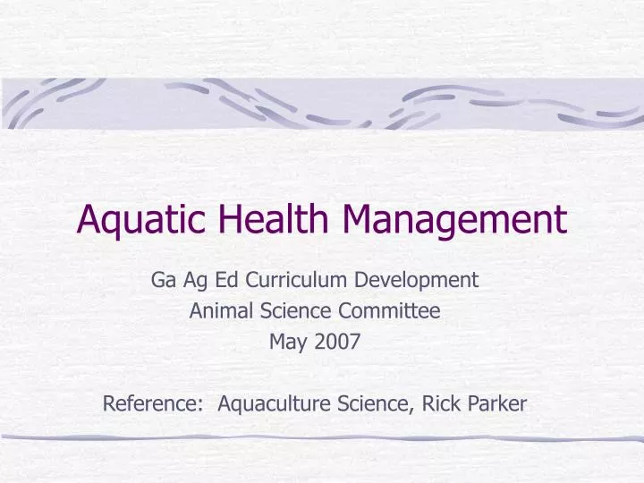 aquatic health management