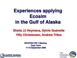 Experiences applying Ecosim in the Gulf of Alaska