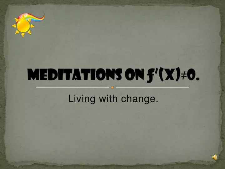meditations on x 0