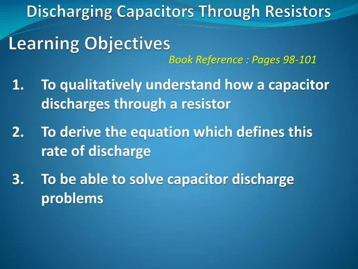 discharging capacitors through resistors