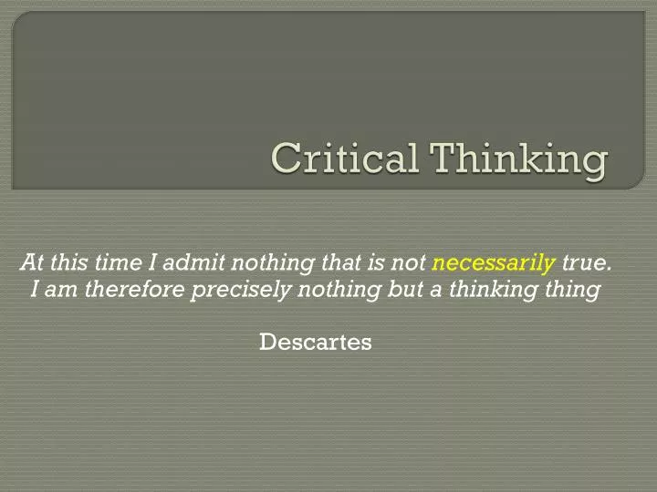 critical thinking