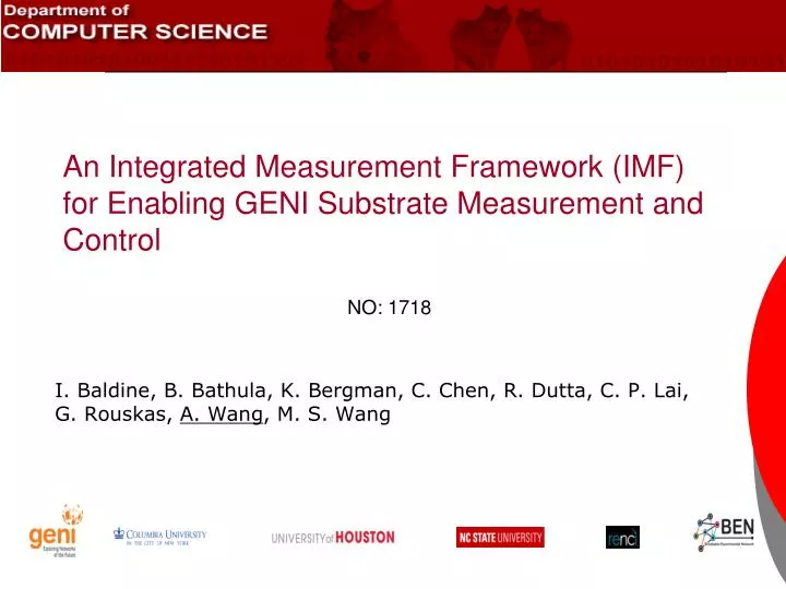 an integrated measurement framework imf for enabling geni substrate measurement and control