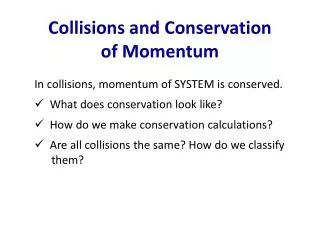 collisions and conservation of momentum