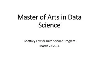Master of Arts in Data Science