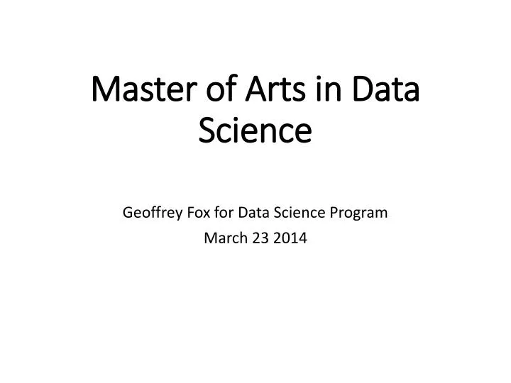 master of arts in data science