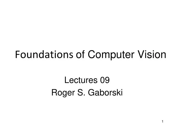foundations of computer vision