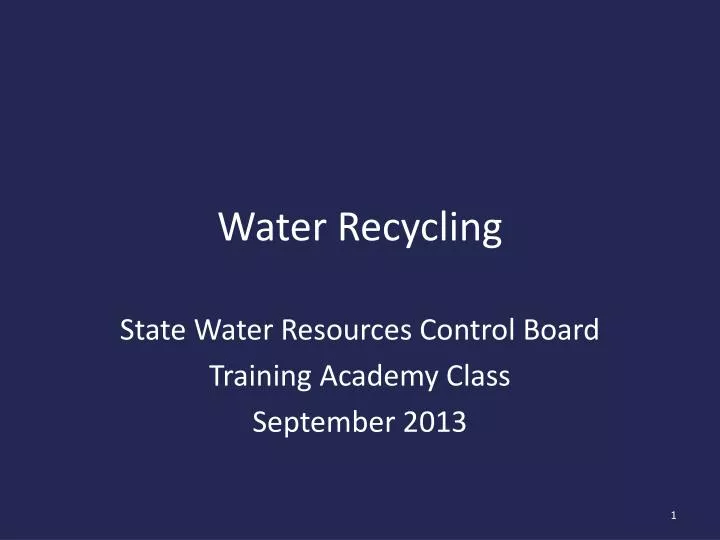 water recycling