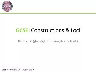 GCSE: C onstructions &amp; Loci