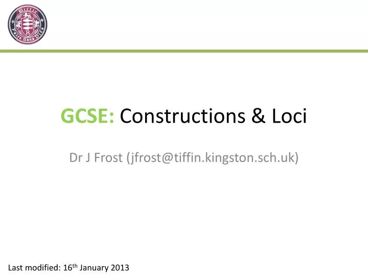 gcse c onstructions loci