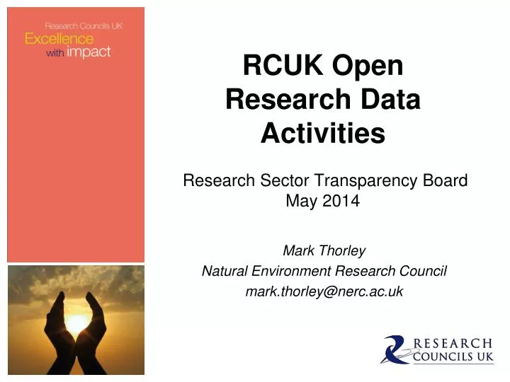 rcuk open research data activities research sector transparency board may 2014
